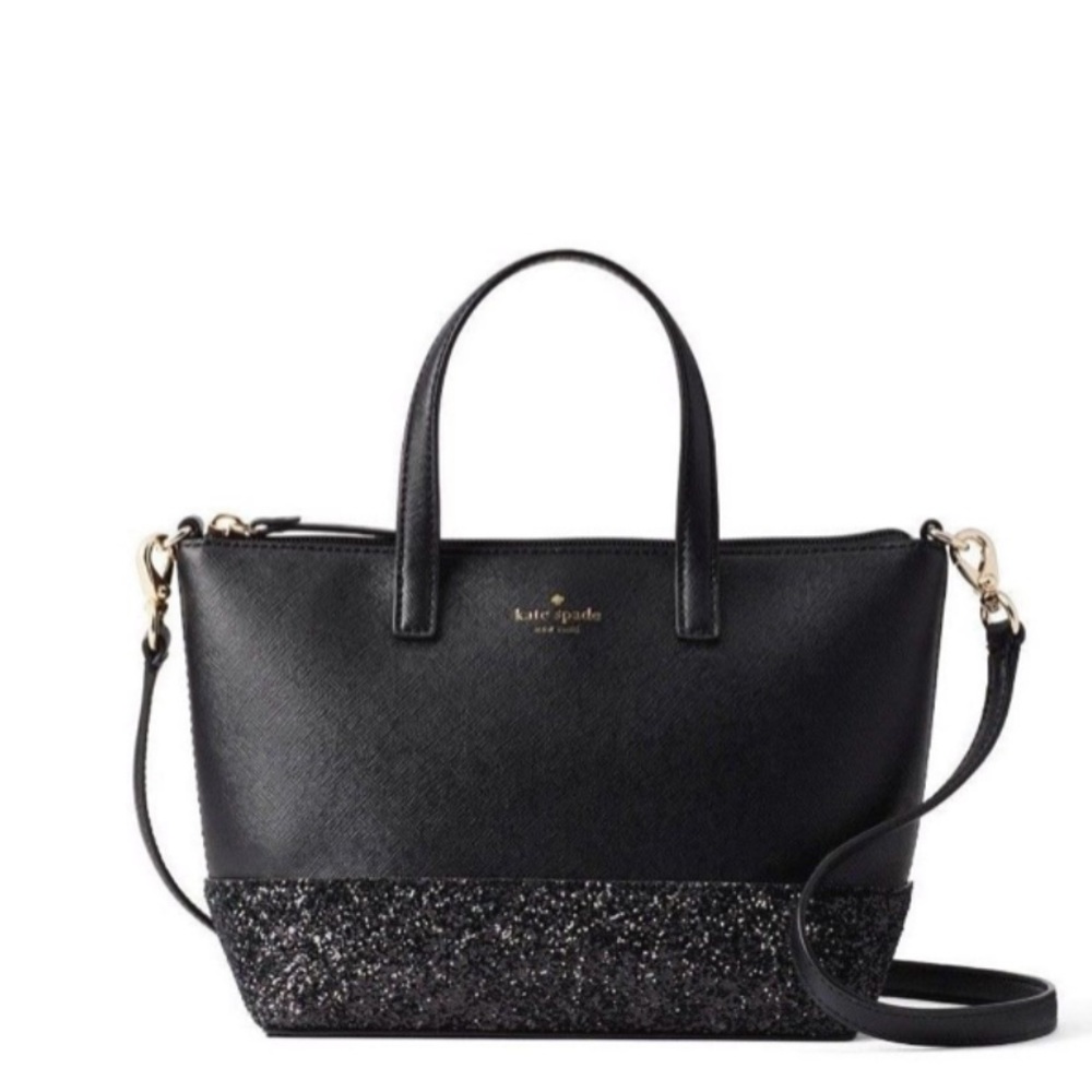 KATE SPADE BLACK INA GRETA COURT SMALL HANDBAG